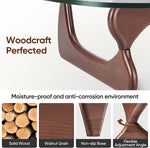 Load image into Gallery viewer, Noguchi Table Triangle Glass Coffee Table Vintage Glass End Table, Solid Wood Base and Triangle Clear Glass Top Modern End Table for Living Room, Patio, Study, Dark Walnut