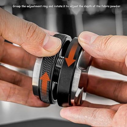 MIAO JIN 51mm Espresso Tamper Coffee Distributor & Hand Tamper Tool Dual 2 in 1 Espresso Distributor Fits All 51mm Espresso Portafilter Coffee Accessories