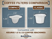 600 Paper Coffee Single-Use Filters for Keurig Brewers and Compatible with K-Cup Pods 1.0 & 2.0 Models, White Classic Design