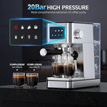 Load image into Gallery viewer, Espresso Machine with Milk Frother, 20 Bar Compact Coffee Machine with Touch Screen &amp; 57.5oz Removable Water Tank for Home, Stainless Steel Espresso Maker for Cappuccino, Latte(2025 updated model)