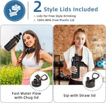 Load image into Gallery viewer, Volhoply 32 oz Insulated Water Bottles Bulk 8 Pack with Straw Lid &amp; Spout Lid,Stainless Steel Sports Water Bottle,Double Wall Vacuum Cups,Leak proof Wide Mouth Metal Flask for Travel(Eight Color,8)