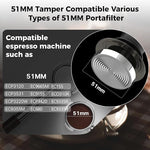 Load image into Gallery viewer, IKAPE 51MM Semi-Transparent Espresso Coffee Tamper, Spring-loaded Calibrated Tamper with Premium Threaded Stainless Steel Base, Compatible with All 51mm Bottomless Portafilters(New Upgrade) ﻿