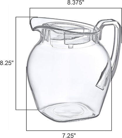 Amazing Abby - Vively Grand - Plastic Pitcher (96 oz, 3 Quart), Clear Water Pitcher with Lid, Fridge Jug, BPA-Free, Shatter-Proof, Great for Iced Tea, Sangria, Lemonade, Juice, Milk, and More