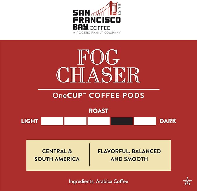 San Francisco Bay Compostable Coffee Pods - Fog Chaser (36 Ct) K Cup Compatible including Keurig 2.0, Medium Dark Roast