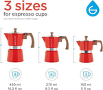 Load image into Gallery viewer, GROSCHE Milano 6 Espresso Cup, 9.3 oz Red Stovetop Espresso Maker - Italian Moka Pot