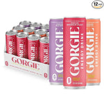 Load image into Gallery viewer, GORGIE Original Variety, Sugar-Free Natural Energy Drink Sparkling, Healthy Energy Drinks - Green Tea, Biotin, B Vitamins -150mg Caffeine, Vegan, &amp; Low Calorie (Pack of 12)