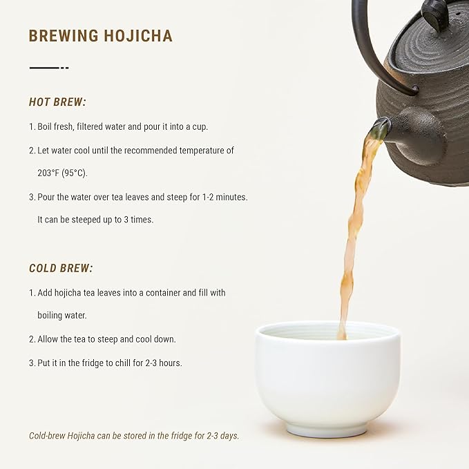 Senbird Premium Hojicha - Japanese Roasted Green Tea - From Shizuoka, Japan - Loose Tea In Airtight Tea Tin (1.76oz/50g)