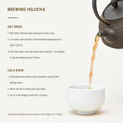 Senbird Premium Hojicha - Japanese Roasted Green Tea - From Shizuoka, Japan - Loose Tea In Airtight Tea Tin (1.76oz/50g)