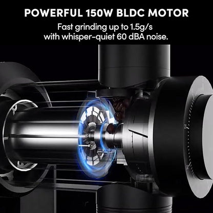 Burr Coffee Grinder,Wirsh Electric Single Dose Espresso Grinder Geimori GU64 with 64mm Flat Burr,Anti-Static Design,Stepless Adjustment from Fine to Coarse for Drip,Pour Over,French Press,Cold Brew