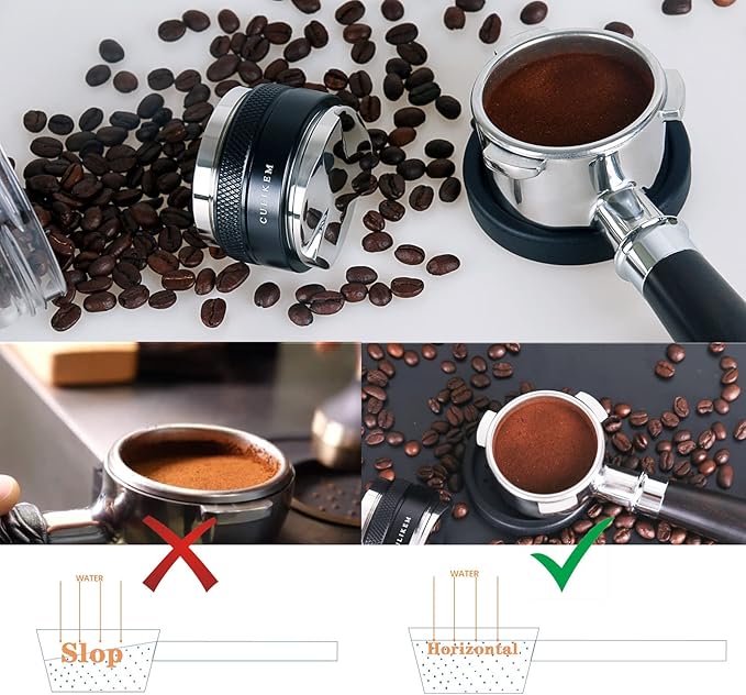 CULIKEM-Espresso Tamper Coffee Distributor Tool - Dual Head Espresso Leveler Fits for Portafilter, Espresso Hand Tamper