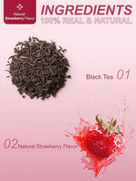 Load image into Gallery viewer, TeeLux Strawberry Black Tea Bags, Blend Premium Black Tea with Natural Strawberry Flavor, Full-bodied &amp; Robust Taste, 100 Count
