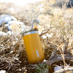 Load image into Gallery viewer, WACACO Octaroma Lungo Vacuum Insulated Coffee Mug, Double-wall Stainless Steel Travel Tumbler With Drinking Lid, 10 fl oz(300ml)， Amber Yellow