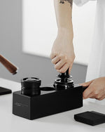 Load image into Gallery viewer, MHW-3BOMBER Espresso Tamping Station, 4 in 1 Tamper Station for Storage 51-58mm Portafilter, Distributor and Espresso Accessories,ABS Portafilter Holder,Black,CH6719
