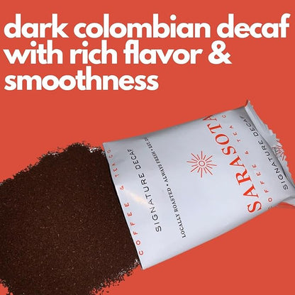 Sarasota Coffee Packs Bulk Ground Packets | Decaf | Gourmet Decaffeinated Assorted Gift Set Sampler | Low Acid Mold Free Single Pot Individual Pouches for 12 Cup Coffee Maker | 1.75 Oz Bags, 100 Count