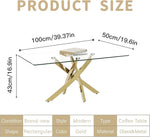 Load image into Gallery viewer, Tempered Glass Coffee Table with Chromed Legs, Rectangle Modern Living Room Table for Home Office Living Room (Gold, 40”x20”x17”)