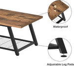 Load image into Gallery viewer, Tohomeor 2-Tier Industrial Coffee Table Mnimalist Vintage Farmhouse Wooden and Metal Living Room Coffee Table with Storage Shelf Accent Furniture (Rustic Brown)