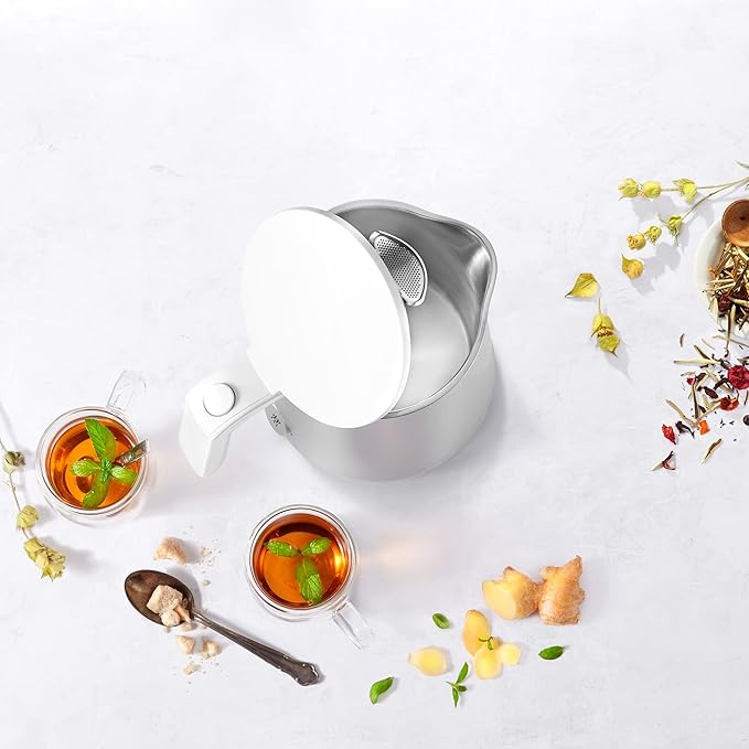 ZWILLING Enfinigy Cool Touch 1-Liter Electric Kettle, Cordless Tea Kettle & Hot Water - Silver