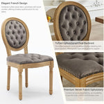 Load image into Gallery viewer, French Country Dining Chairs Set of 8, Vintage Wooden Dining Chairs with Fabric Upholstered Tufted Seat,Solid Wood Legs&amp;Frame, Farmhouse Kitchen&amp;Living Room Chairs(Gray,8 Pcs)