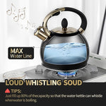 Load image into Gallery viewer, Stovetop Tea Kettle - 2.64 Quart Whistling Tea Pot for Stove Top, Stainless Steel Tea Kettle for All Stovetops Including Induction, Gas, Electric | Ergonomic Pouring Design
