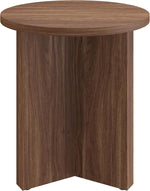 Load image into Gallery viewer, Henn&amp;Hart 20" Wide Round Side Table in Satin Walnut, for Home, Living Room, Bedroom, Entertainment or Office