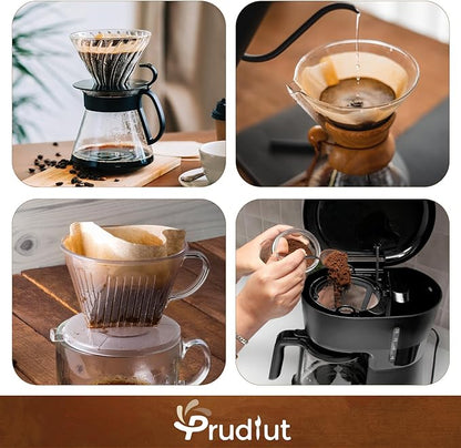 200 Count #4 Cone Coffee Filters 8-12 Cups, Disposable Coffee Filters 4 Cone Paper Unbleached Natural 4 Filters Paper Compatible with Ninja, Drip and Pour Over Coffee Maker