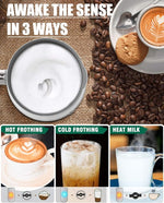 Load image into Gallery viewer, Huogary Milk Frother, Milk Steamer for Milk Foam &amp; Hot Milk(4.5oz/10.5oz), Electric Milk Frother and Warmer for Homemade Coffee, 120V (white)