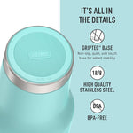 Load image into Gallery viewer, THERMOS Stainless Steel Cup Holder Mug - 40 Ounce, Sea Green - Insulated Tumbler with Lid and Straw, Plus Leak-Resistant Slide Lock
