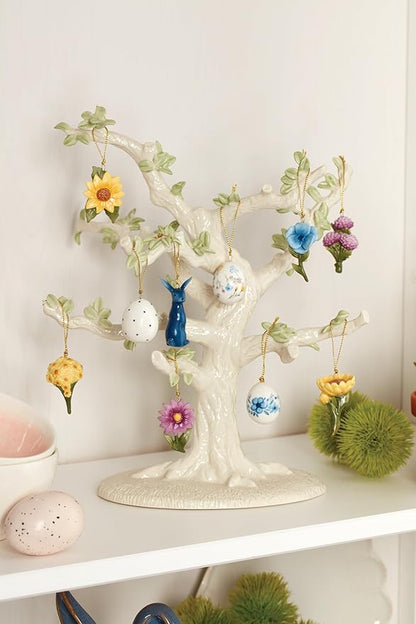 Lenox 893394 Floral Easter 10-Piece Ornament & Tree Set, Spring Home Decor