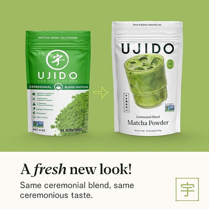 Ujido The Path of Zen Japanese Matcha Green Tea Powder Ceremonial Blend (4 oz)