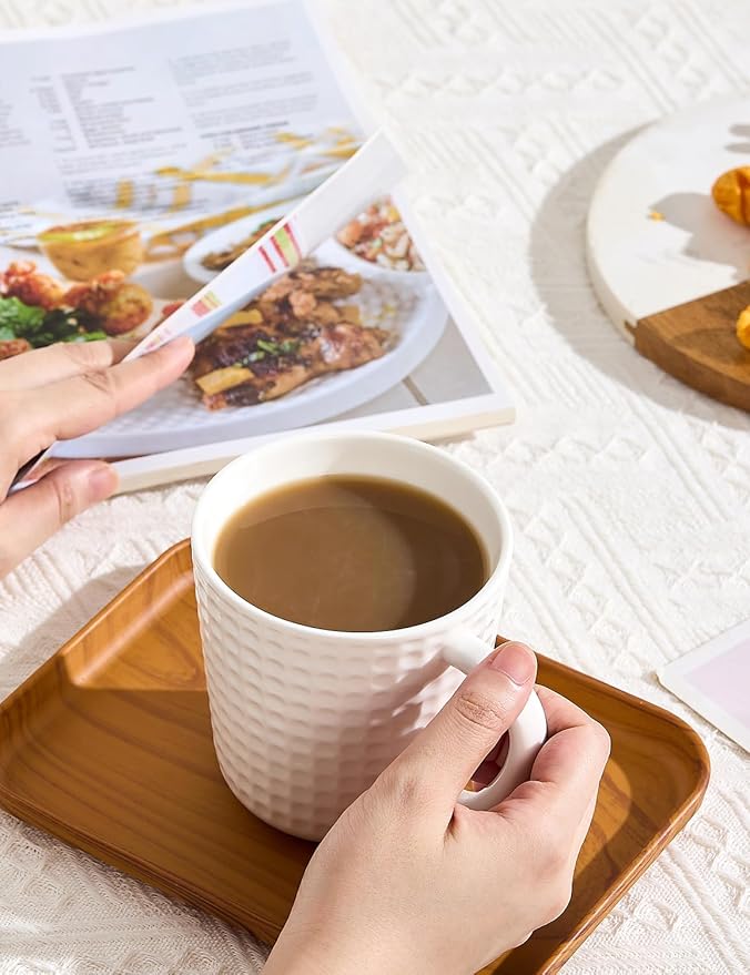 Large Coffee Mug, 20 oz Ceramc Coffee Cup with Handle, Porcelain Big Tea Cup for Office and Home, for Latte Cocoa Dishwasher and Microwave Safe, 1PC, White