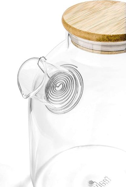 Tealyra - Glass Stove-top Kettle 60-ounce - Teapot - Heat Resistant Borosilicate - Pitcher - Carafe - No-Dripping - For Tea Juice Water - Hot or Iced - 1800ml