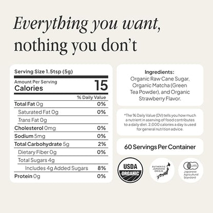 Morning Made Strawberry Flavoured Ceremonial Grade Matcha Powder | 8.46oz (240g) Resealable Tin | 60 Servings Premium Japanese Green Tea | Sweetened with Organic Sugar | Rich in Antioxidants & Energy Boosting