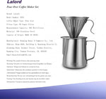 Load image into Gallery viewer, Pour Over Coffee Maker, 304 Stainless Steel wIth 100 pcs Size 02 Cone Paper Filters &amp; 600ml Milk Frothing Pitcher, for Home &amp; Camping