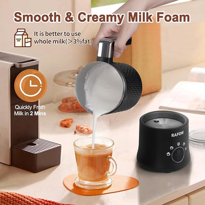 5 In 1 Milk Frother, Electric Milk Frother and Steamer 11.8oz Automatic Milk Steamer Hot & Cold Foam Maker, Milk Warmer Dishwasher Safe & Silent Working for Coffee,Latte,Cappuccino,Hot Chocolate