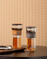 Load image into Gallery viewer, ZENS Modern Glass Infuser Teapot, One Touch Tea Maker for Loose Leaf Tea with Insulated Mug and Portable Case. Enchanted Pot Alternatives for Tea Lover Gifts