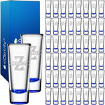 Load image into Gallery viewer, Personalized Shot Glasses Set of 50 Blue Bottom Custom 2 oz Cordial Shot Glass Initial and Name for Gifts, Weddings, Birthdays, Party, Event, Decorations