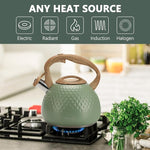 Load image into Gallery viewer, harriet Tea Kettle, Tea Pot for Stovetop, 2.5QT Whistling Kettle with 5-Layers bottom, Food Grade Stainless Steel Kettles with Hot-Resistant Handle Gas Electric Applicable, Green