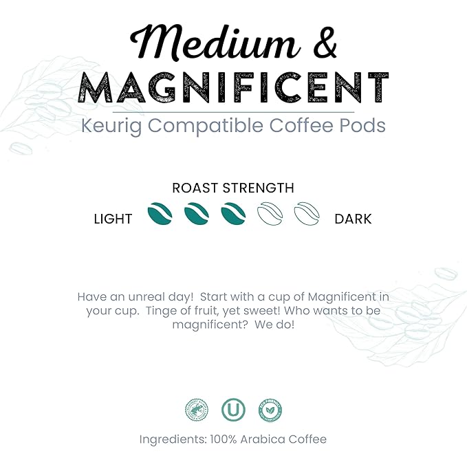 Tayst Coffee Pods, Medium & Magnificent Medium Roast, K Cups Compatible with Keurig Coffee Maker, Sustainable Single Serve, Pack of 50