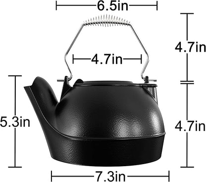 Fire Beauty Humidifying Iron Kettle，Stove Humidifier，Wood Stove Kettle，Cast Iron，Chrome handle