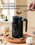 Load image into Gallery viewer, Milk Frother and Steamer 4 in 1, Milk Steamer with Auto Temperature Control, Warm &amp; Cold Foam Maker, Hot Chocolate Maker, Frother for Coffee, Latte, Cappuccino, Black