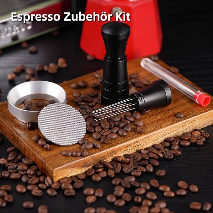 54mm WDT Tool Espresso Accessories Kit,GdHaHSP Dosing Funnel and Puck Screen Set,Espresso Stirrer Distribution Tool,Espresso Whisk for espresso tools