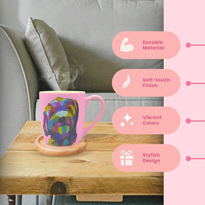 Stoneware Mug for Pet Lovers 18 Oz - Goldendoodle Coffee Mug - Coffee Cups Ceramic - Travel Coffee Mug for Drinks