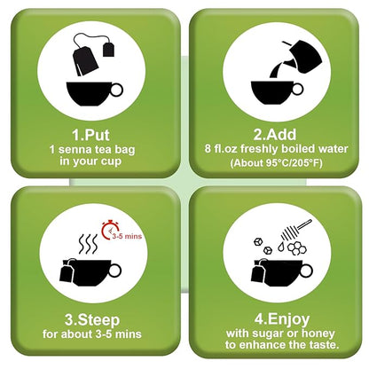 TEARELAE - Senna Tea - 1.5g x 64 Count Senna Leaves Tea Bags - Premium Indian Senna Leaves - Relieve Constipation, Aid in Digestion - Caffeine-Free, Non-GMO