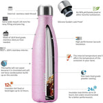Load image into Gallery viewer, BJPKPK Insulated Water Bottles 17oz Stainless Steel Sports Water Bottles Keep Cold for 24 Hours and Hot for 12 Hours,BPA Free,Glitter Pink