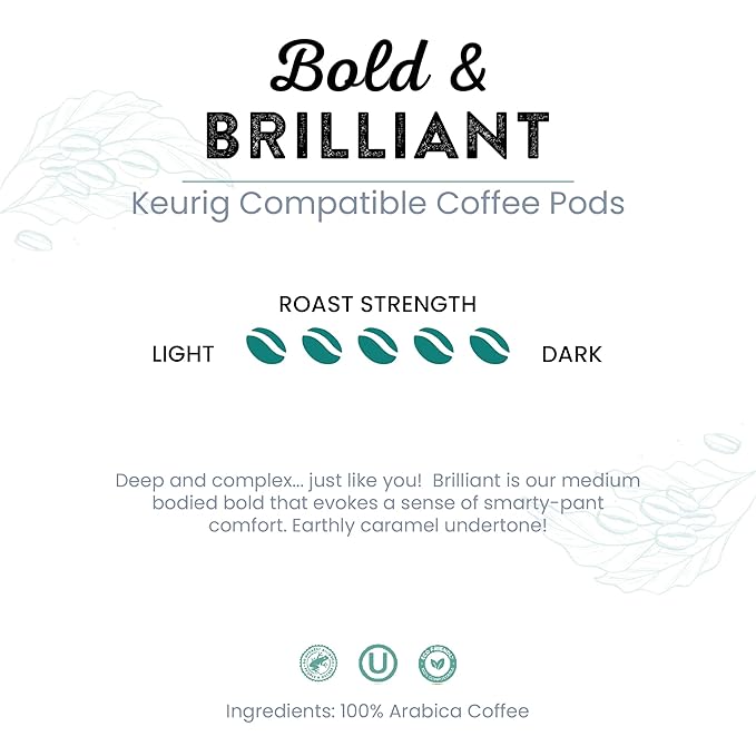 Tayst Coffee Pods, Bold & Brilliant Dark Roast, K Cups Compatible with Keurig Coffee Maker, Sustainable Single Serve, Pack of 50