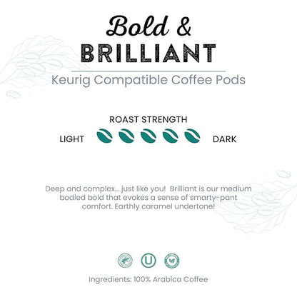 Tayst Coffee Pods, Bold & Brilliant Dark Roast, K Cups Compatible with Keurig Coffee Maker, Sustainable Single Serve, Pack of 50