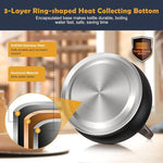 Load image into Gallery viewer, Tea Kettle Whistling Teapot for Stovetop : 2.64 Quart Food Grade Stainless Steel Tea Pot with Ergonomic Handle, Loud Whistle Camping Kettle for Tea, Coffee, Milk - Black