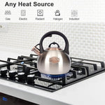 Load image into Gallery viewer, 3.1 Quart Teal Whistling Tea Kettle for Stove Top, Food Grade Stainless Steel
