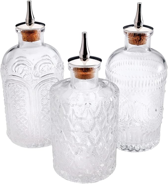 Barfly Bitters Bottle Set of 3 - M37186/M37187/M37188, Glass, 6.8 oz (200 ml), Set of 3