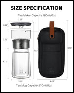 Load image into Gallery viewer, ZENS Modern Glass Tea Infuser Teapot, Smart One Touch Tea Maker for Loose Tea Diffusers with Insulated Mug and Portable Tea Kits, Cool Gongfu Tea Pot for Black Tea Lover Gifts